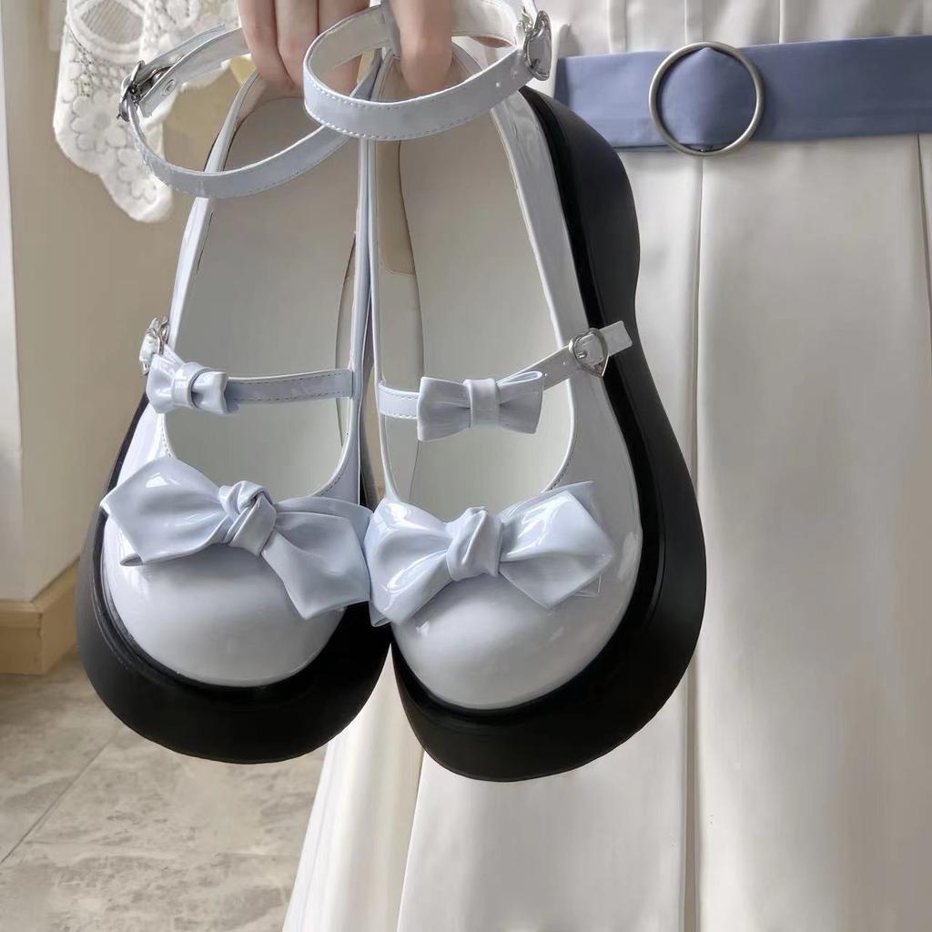 Студенческая jk универсальная форма обувь Лолита 2025 новая круглая голова подошва-маффин милые Мэри Джейн маленькие кожаные туфли женские