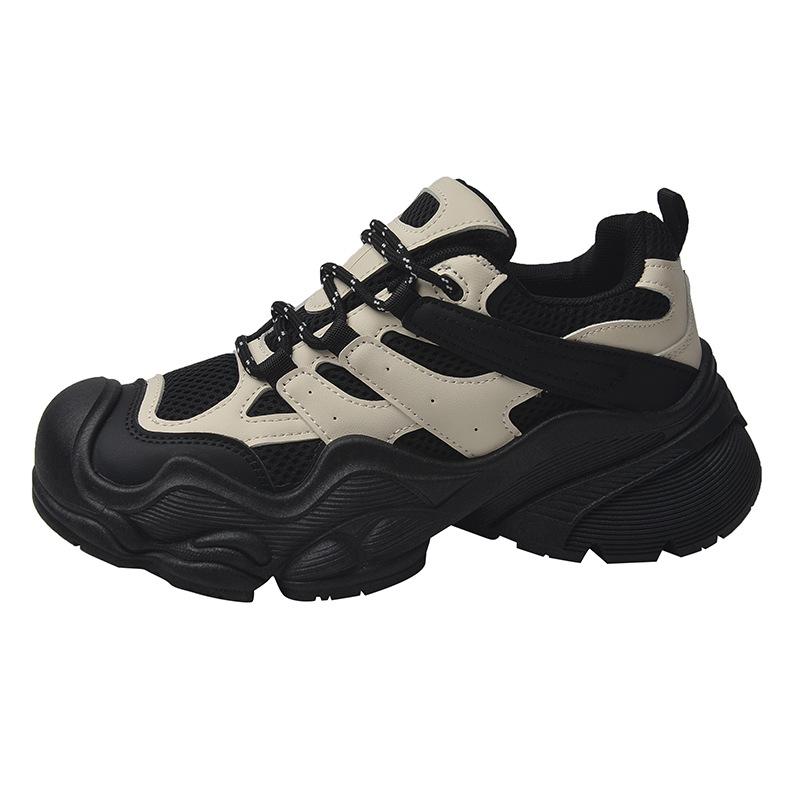 Показывающие маленькую ножку и увеличивающие рост, кроссовки на толстой подошве из сетки, женские, новый тренд кэжуал моды весна-осень 2024