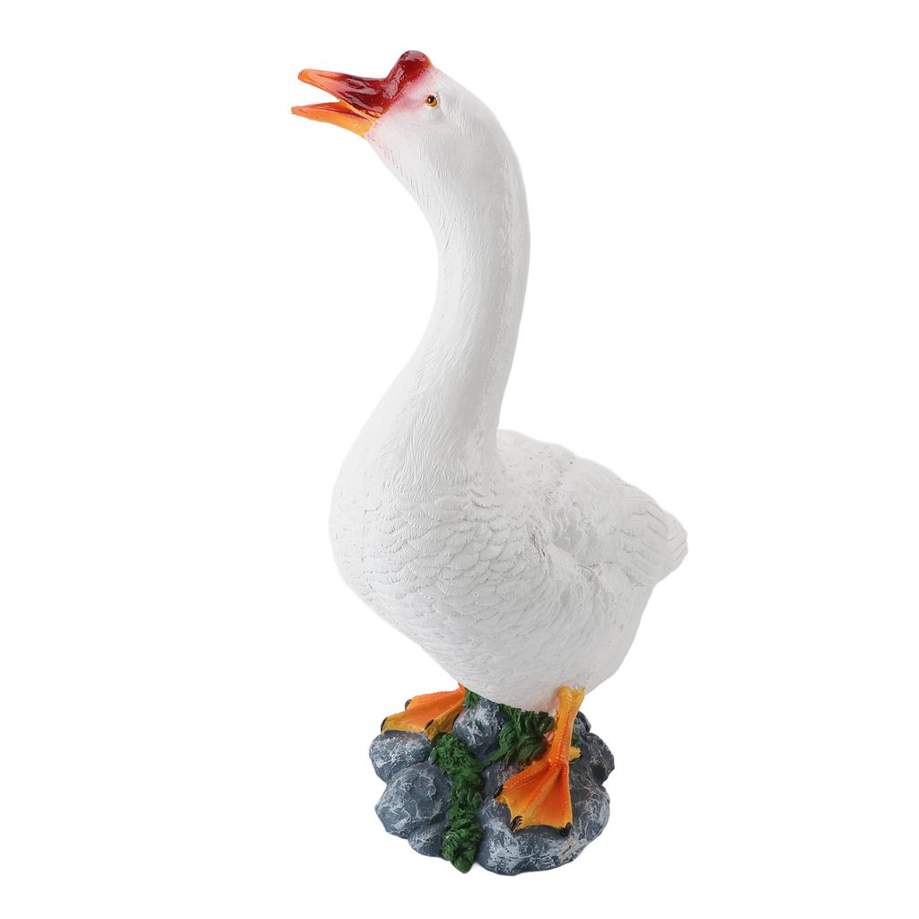 Goose Statue Farm Animal Figurine Resin Goose Sculpture Garden Ornament for Outdoor Backyard Patio
