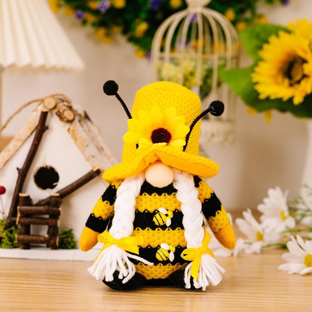 New Faceless Doll Decorative Ornaments Soft Handmade Honey Bee Gnomes Sunflower Gnome Yard Decor
