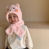 DUTRIEUX Kids Cartoon Bear Plush Hat & Scarf Set