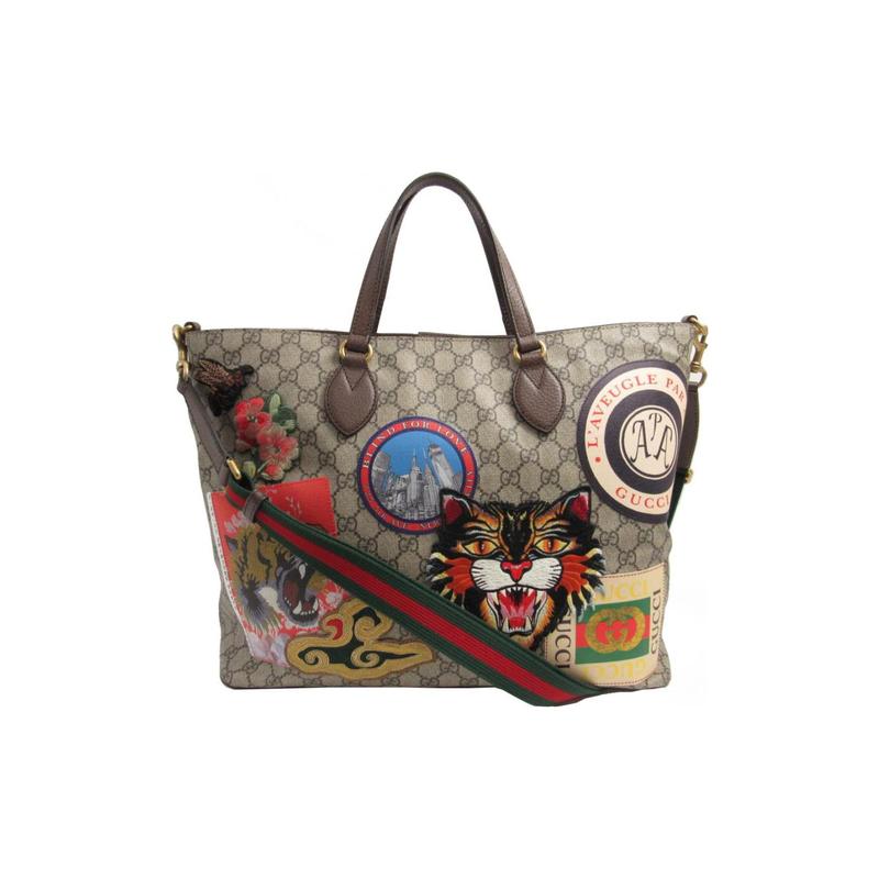 Gucci Сумка GG SUPERME с вышивкой и принтом старого цветка, пэчворк из холста, сумка-мессенджер, сумка-тоут, сумка-тоут, сумка для покупок