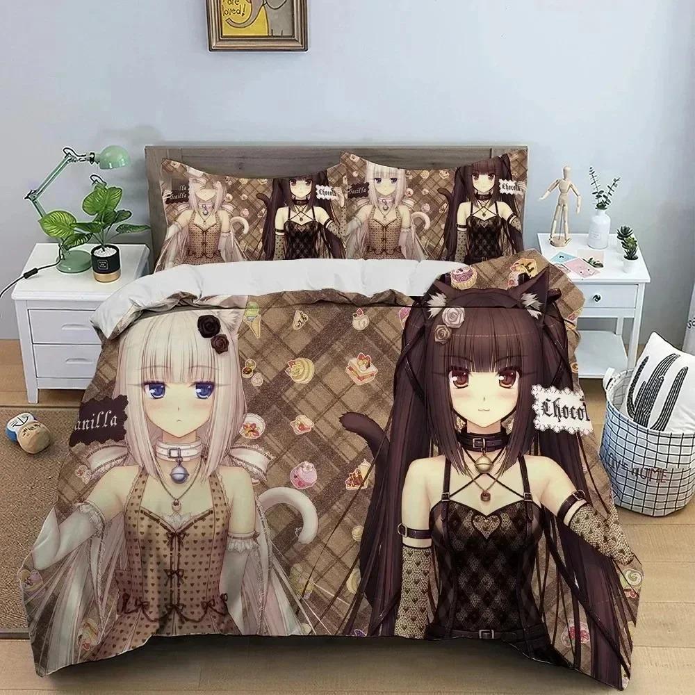 3D Печать Аниме Nekopara Сексуальная Девушка Комплект Постельного Белья Спальня Мягкие Современные Покрывала Удобное Пододеяльник Чехол для Одеяла и Наволочка