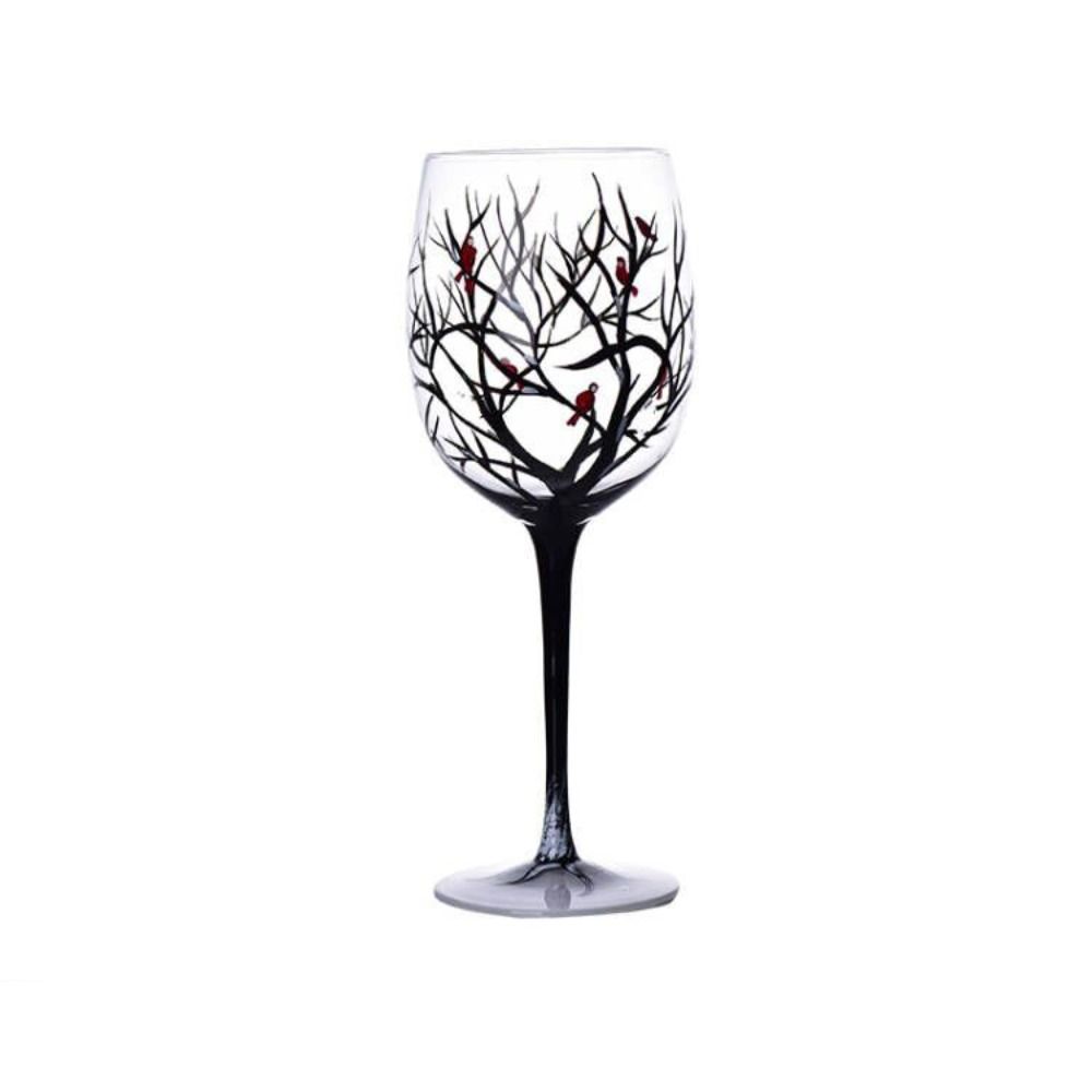 Colorful Seasons Glass Cup Goblet Champagne Cup Four Seasons Tree Wine Glasses  Home Decor