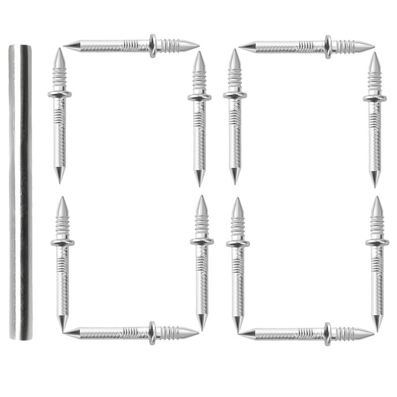 100Pcs Double Head Nails Seamless Nails Wood No Trace Fixator Double Ended Baseboard Invisible Screw Metal Rust-Proof Nails