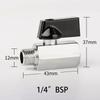 Резьбовой мини латунный шаровой кран BSP папа-мама для воздушного компрессора, воды, газа, масла, запорный кран