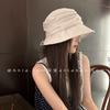 Summer Thin Pleated Bucket Hat Women'S Breathable Sun Hat Sunscreen Basin Hat Small Casual Elegant Hat