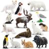 TOYMANY 14PCS Мини Фигурки Животных Набор Фигурок Животных Арктического Круга Реалистичная Модель Животного Мини Модель Популярная Игрушка Животное Игрушка Подарок На День Рождения