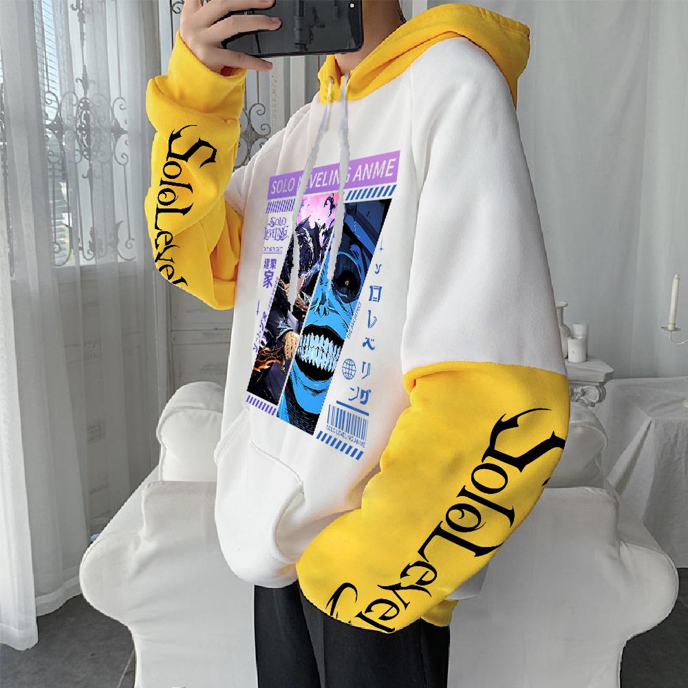 Худи с графическим принтом Сон Джин У Аниме Поднятие уровня в одиночку Одежда Мужская Женская Толстовки Повседневная Свободная Толстовка Уличная одежда Харадзюку