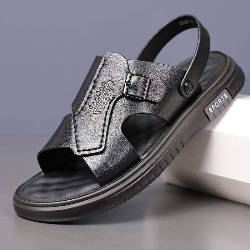 FashionGenuine Leather Sandals for Men Outdoor Beach Flats Breathable Casual Normal Casual Anti Slip Designer Replica Summer Sandals