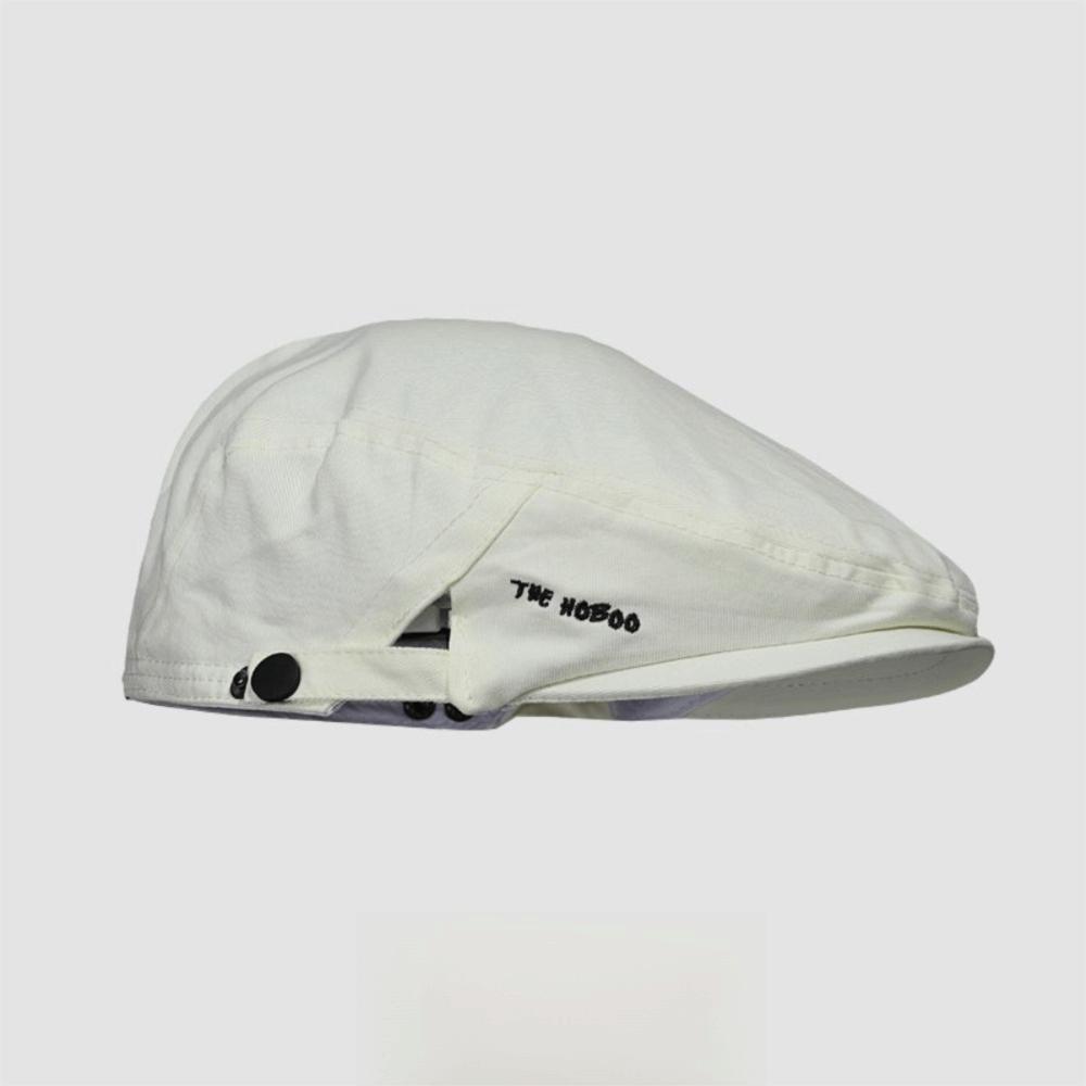 Casual Embroidery Beret Hat Cotton Front Back Wear Newsboy Cap Vintage Soft Flat Hat Outdoor