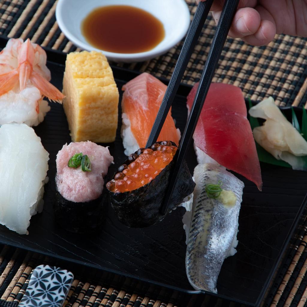 Strix Design Pentagonal Resin Chopsticks, 21cm, 20 Pairs (2 X 10 Pairs Per Pack), Black, Non-Slip, Heat-Resistant, Dishwasher Safe, Made In Japan,