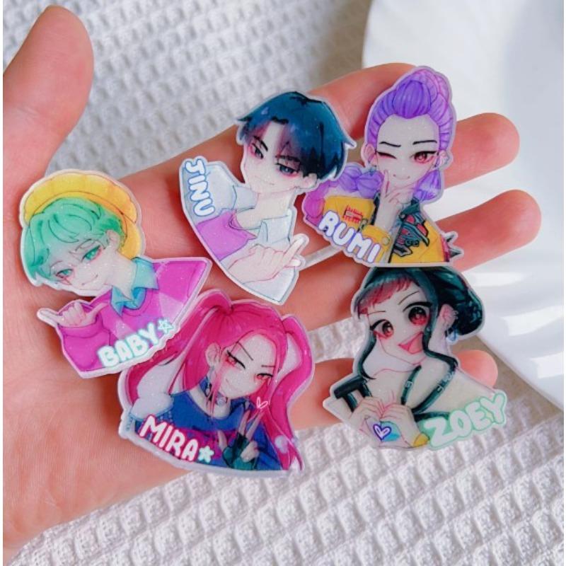 New Hot KPOP Demon Hunter Girl Group Acrylic Hair Ties, Hairpins, Cute Cartoon Combs, and Other Accessories for Little Girls