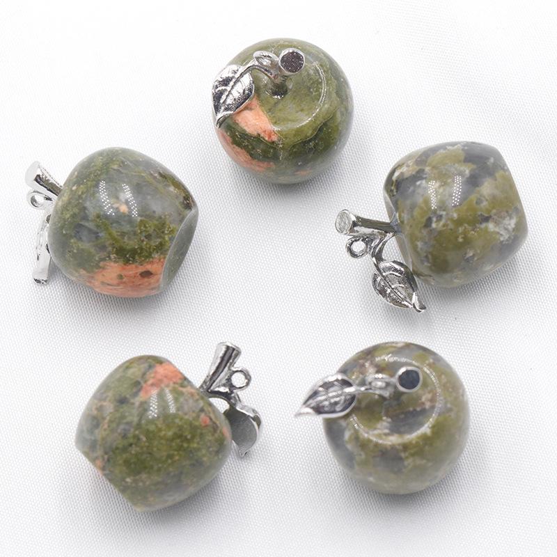 Натуральный Кристалл Агат Полудрагоценный Камень Аметист Подвеска Яблоко Рождественский Подарок