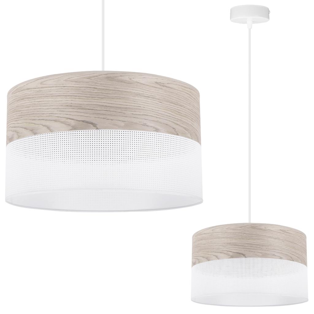 Single hanging lamp, bleached OAK veneer lampshade, 30CM