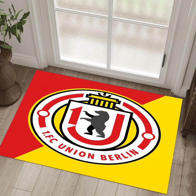 Union Berlin FC Design Crystal Velvet Carpet Cozy Non?Slip Printed Rug For Bedroom Living Room Entrance