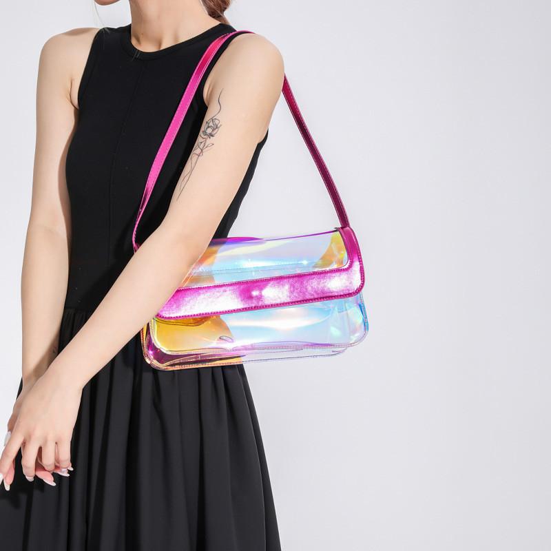 Fashionable Trendy Pvc Handbag For Women 2023 Summer Chic Shoulder Bag