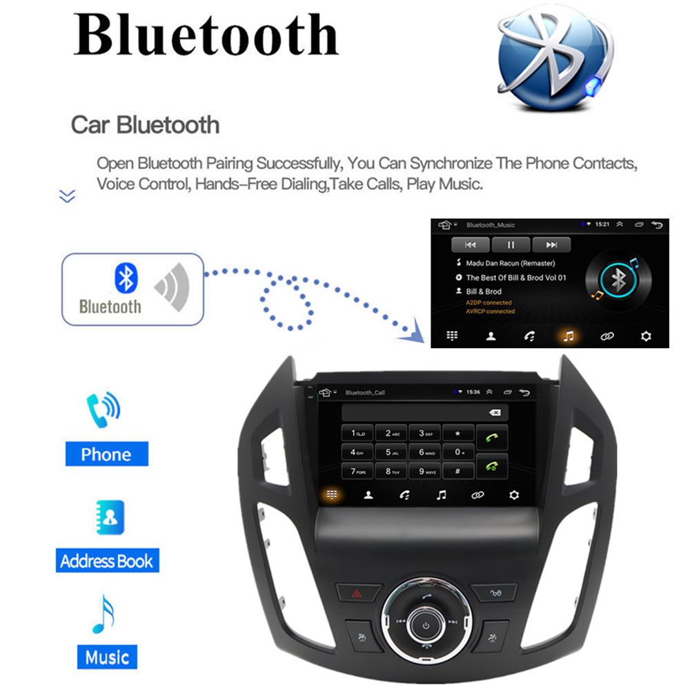 9'' Android 14 Стереомагнитола GPS 2 ГБ + 32 ГБ Для Ford Transit/Tourneo Connect 2014-18