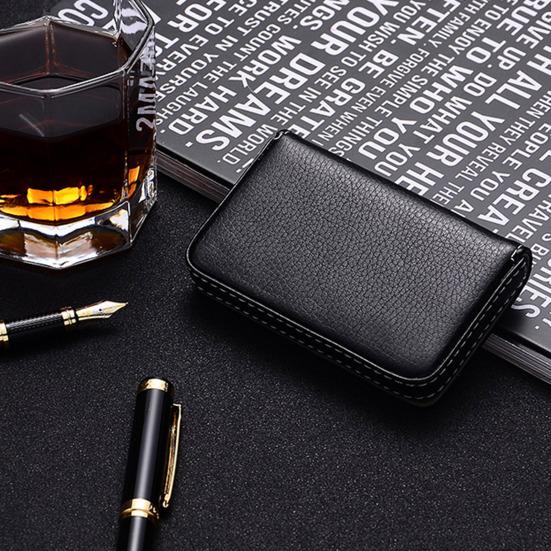 Держатель для визитных карточек из искусственной кожи с магнитной застежкой, тонкий компактный размер, портативный держатель для визитных карточек, органайзер для визитных карточек