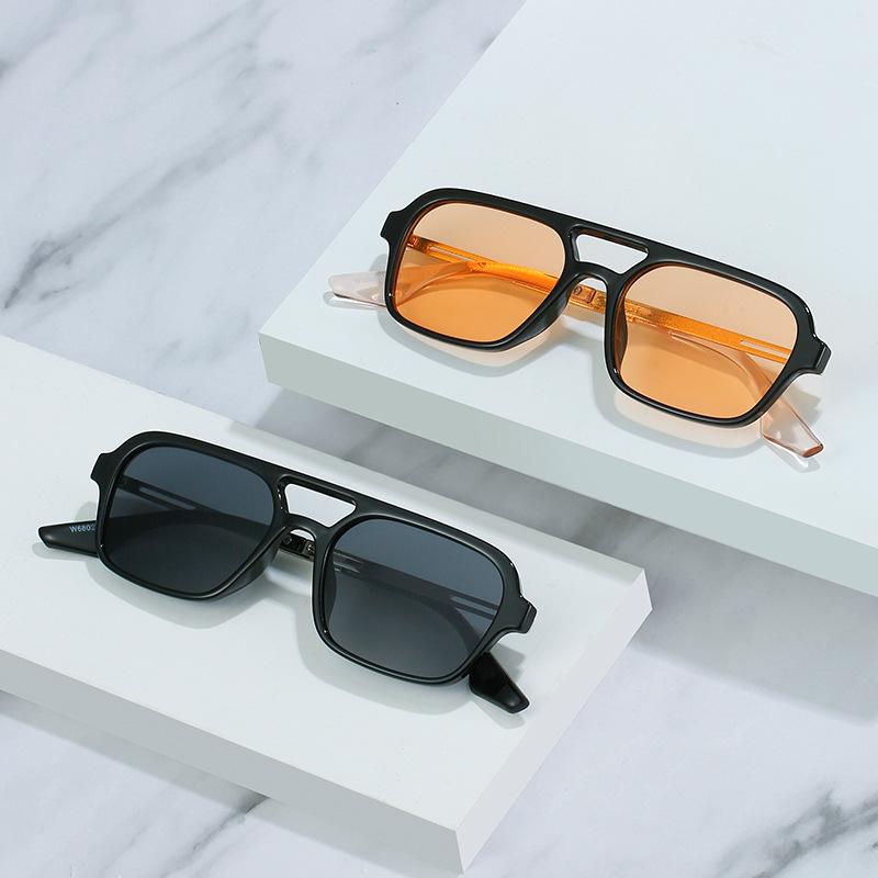 Новая корейская версия солнцезащитных очков Aviator с двойным лучом в квадратной оправе, тот же тип очков