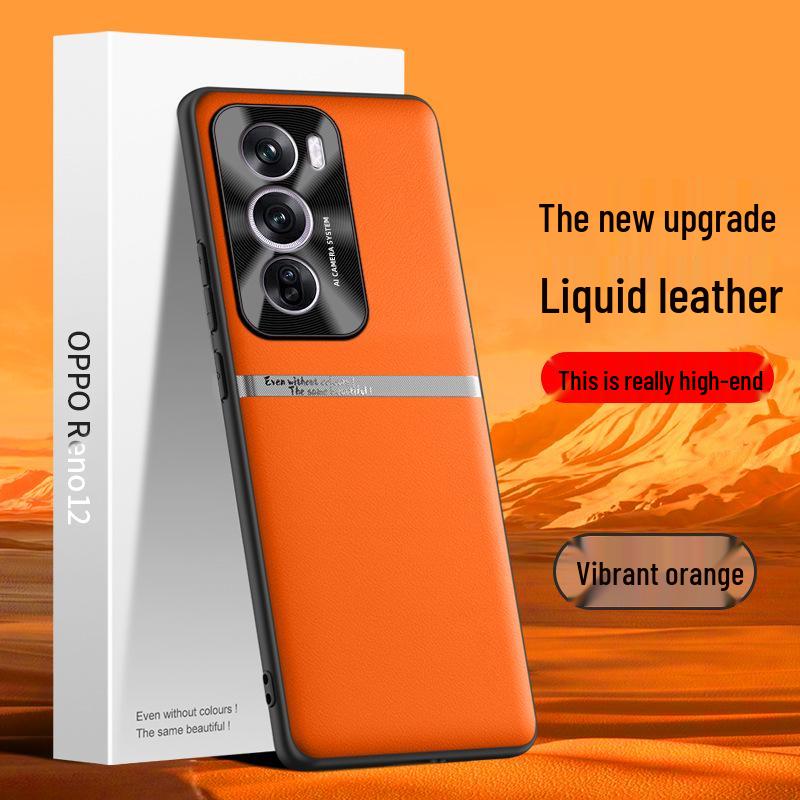 Чехол Liquid Leather Anti-Fall для мобильного телефона Oppo Reno12