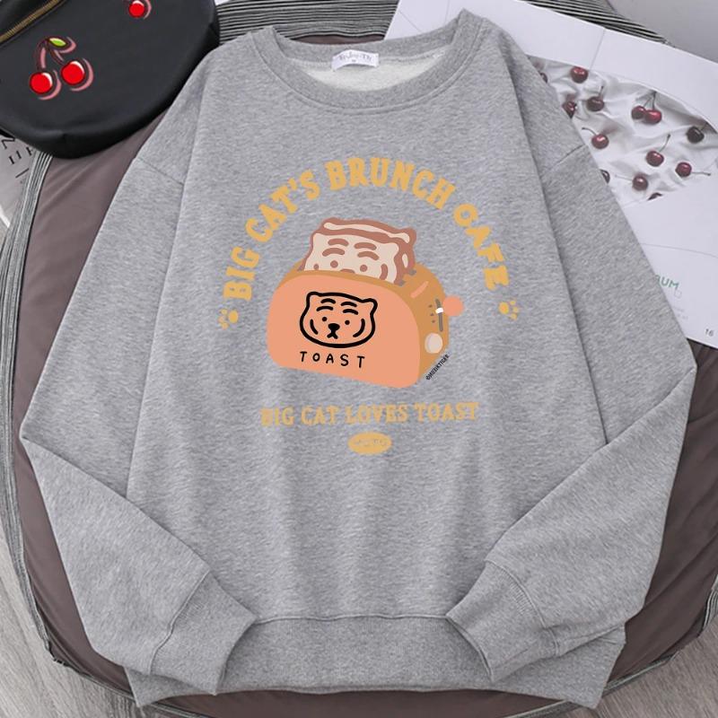 Cat Bread Maker Funny Cartoons Hoodies Women Autumn Fashion Sweatshirt Harajuku Hoody Loose Comfortable Clothing Hoodies & Sweatshirts Women’s