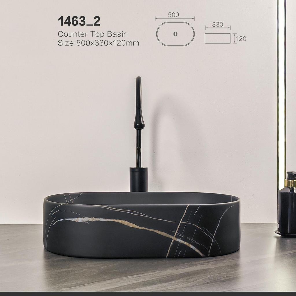 Bathroom Counter Top Ceramic Sink Rectangular Lavatory Porcelain Oval Wahsbasin