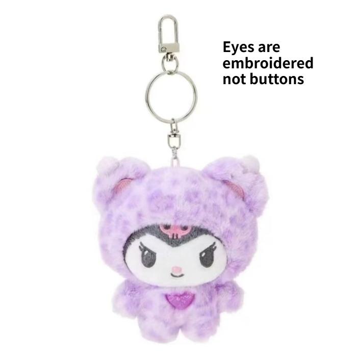 Серия Sanrio с леопардовым принтом Плюшевый брелок-подвеска для сумки Hello Kitty Сладкий подарок на день рождения для детей и девочек