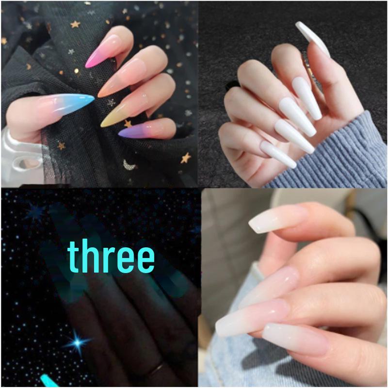 "Nail Art Extension Tips - 120 Ballet Style Square Tips with Full Adhesive Stickers"