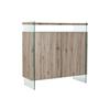 Low Buffet - Natural - MDF - Tempered Glass - 120 X 44 X 120 Cm - Contemporary