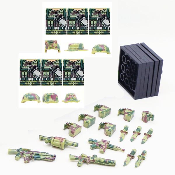 6 шт. военный костюм Ghillie, лодка, камуфляж, солдат, армия WW2, спецназ, сделай сам, строительные блоки, фигурки, развивающие игрушки, подарок для мальчиков