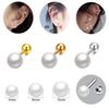 Fashion Simple Sweet Pearl Spiral Beads Small Stud Earrings for Women Korean 3/4/5/6/7mm Party Piercing Jewelry
