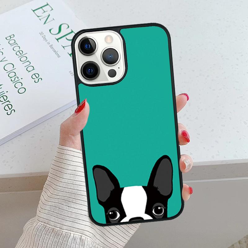 Чехол для телефона с мордочками собаки Бостонский терьер Для iPhone 17 Air 15 16 16e 14 13 Pro Max Coque 12 11 Pro Max PLUS fundas cover