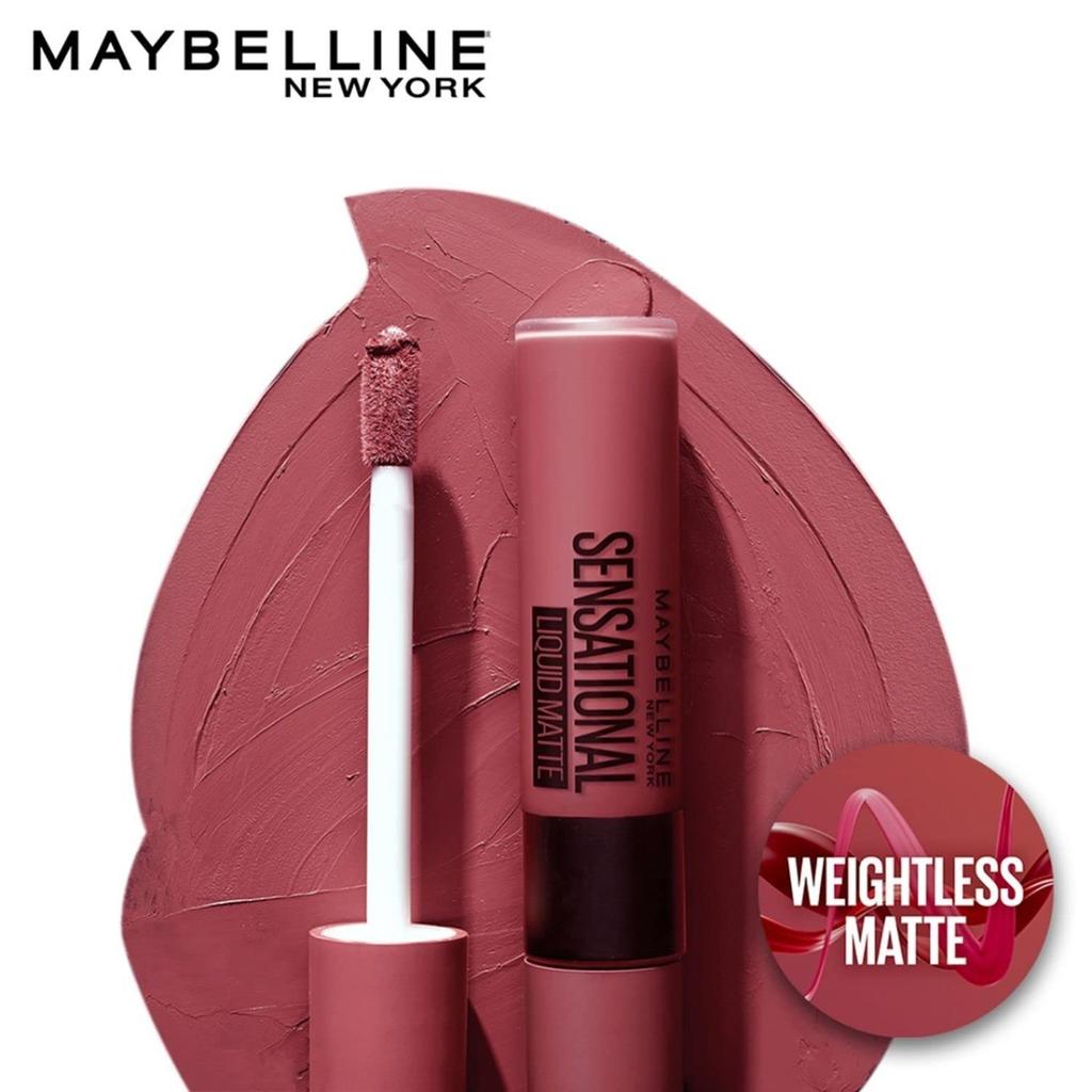 Maybelline New York Sensational Жидкая матовая помада 7 мл Полное покрытие Не липкая Стойкий цвет для губ