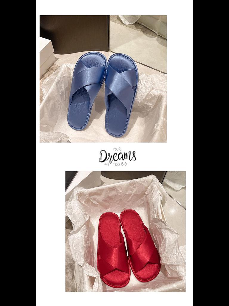 Роскошные женские домашние тапочки: Удобный, нескользящий, дезодорирующий плоский носик для использования весной, летом и осенью.