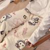 Женские зимние фланелевые пижамные штаны с мультяшным котом KT - Толстые, теплые и уютные для дома