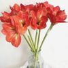 22-дюймовый букет искусственного амариллиса с эффектом Real Touch, длинностебельный, из искусственного шелка, с 2 полностью раскрывшимися цветками и 1 бутоном, для вазы в доме, офисе, цветочных композиций