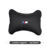 WCHT7 For BMW Leather Car Headrest Lumbar Support Neck Pillow Waist Cushion Auto Accessories E30 E34 E36 E39 E46 E52 E53 E60 E61 E62
