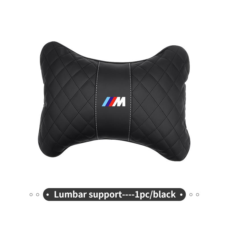 WCHT7 For BMW Leather Car Headrest Lumbar Support Neck Pillow Waist Cushion Auto Accessories E30 E34 E36 E39 E46 E52 E53 E60 E61 E62