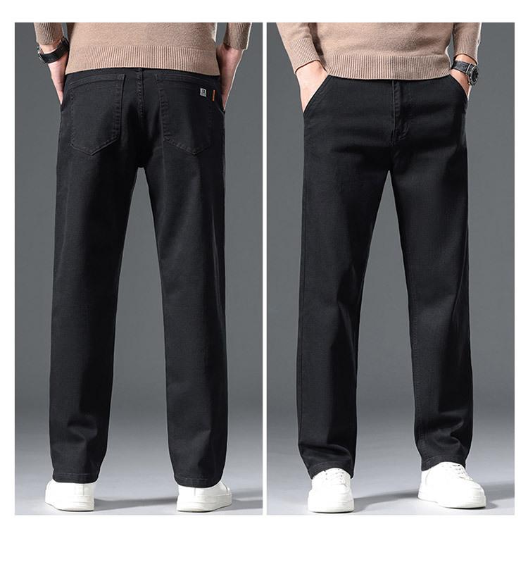 JYL Новые джинсы мужские широкие прямые волосы весна и осень толстые эластичные брюки