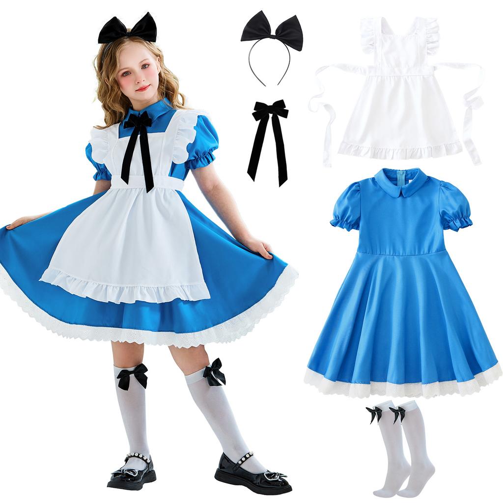 Alice Children's Show Dress Maid Dress Halloween Girl Dress Pastoral Prairie Farm Wind Lolita Dress