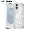 KEYSION Прозрачный противоударный чехол для Samsung Galaxy S25 Edge 5G с магнитной беспроводной зарядкой, прозрачная задняя крышка для телефона