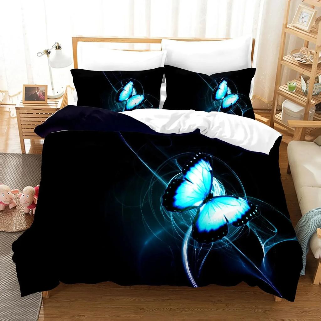 3D Print Fantasy Butterfly Animal Romantic Comfortable Duvet Quilt Cover Pillowcase Bedding Set Bedroom Decoration Home Textile