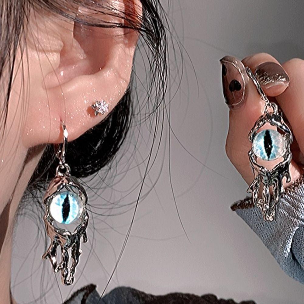 Модные серьги-гвоздики «кошачий глаз» Эстетические серьги-гвоздики «сглаз» для девочек