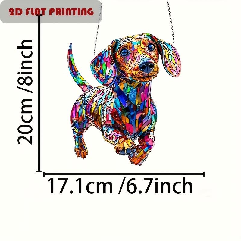 Colorful 2D Acrylic Maltese Poodle Sun Catcher Chihuahua Theme Window Decor Light Catcher Garden Family Sausage Dog Lover Gift