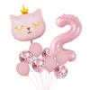 10 Pcs/set Girls Birthday Number Ballons Cartoon Aluminum Film Balloons New Jumbo Number Balloon