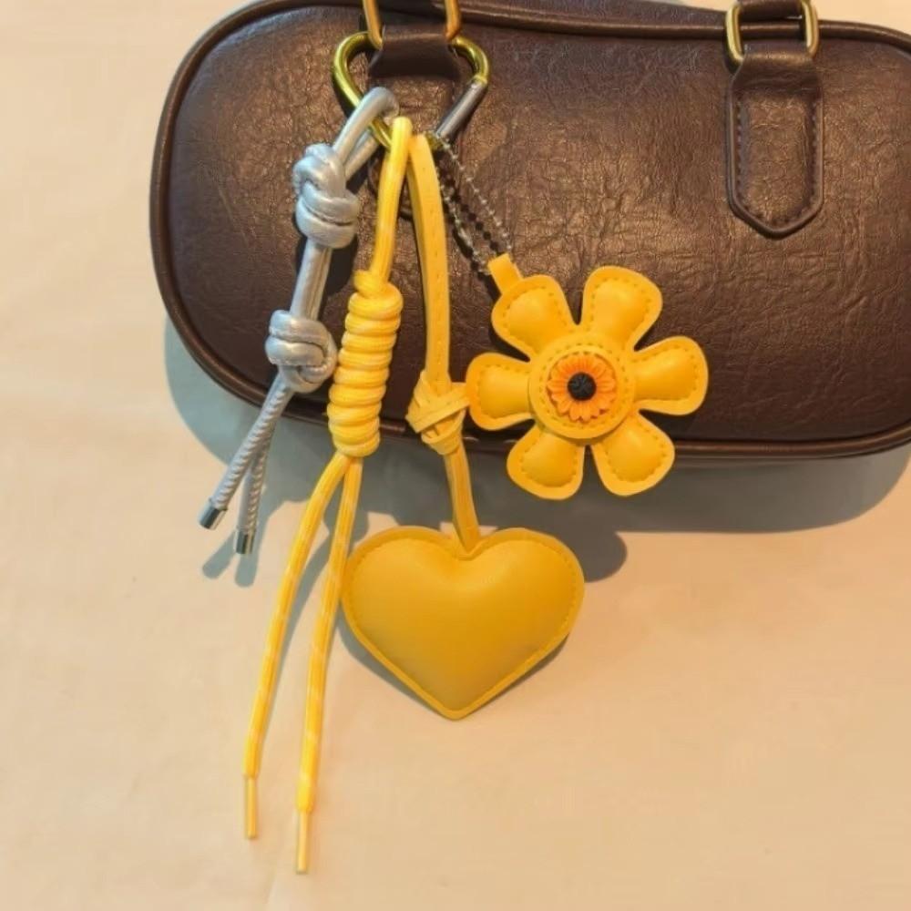 Woven Lanyards Flower Heart Keychain Vintage Bag Ornament Bag Charm Bag Hanging Gift