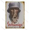 BarCafeVintageArt Не шуметь Металлическая табличка - Винтажный немецкий плакат, Табличка для пещеры|Отлично подходит для украшения домашнего бара, гаража, кафе и гостиной