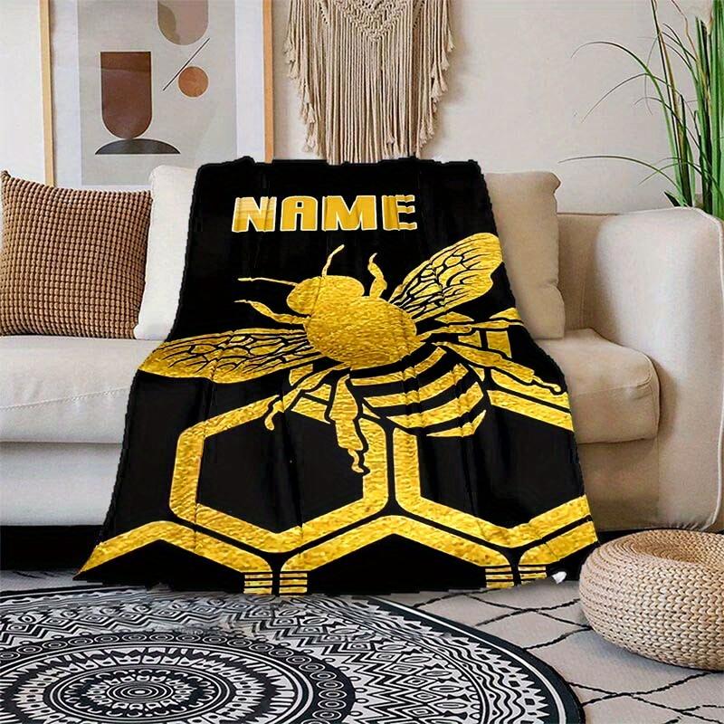Honeycomb Customize Your Name Blanket Used For Chair Office Sofa Bed Camping Soft And Warm Giving Friends And Relatives Birthday Graduation Gift