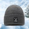 Унисекс зимняя вязаная шапка из утолщенного флиса теплая противоскользящая ветрозащитная однотонная высокоэластичная защита ушей для езды на велосипеде и катания на лыжах шапочка-бини головной убор